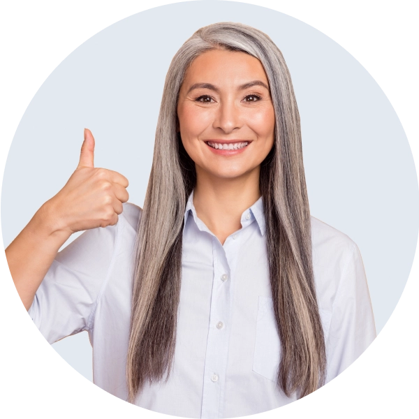 image of woman with giving a thumbs up